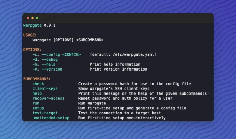 Warpgate Info Screen